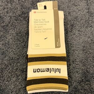 lululemon athletica White, black and tan Athletic Socks